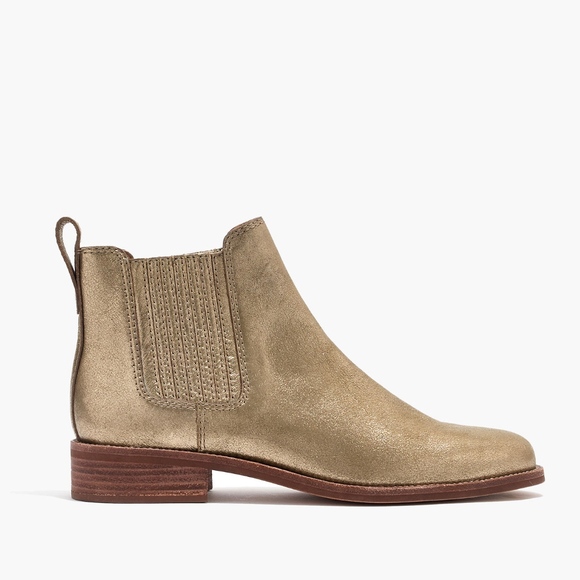 Madewell Shoes - New MADEWELL Ainsley Chelsea Boot Gold Metallic
